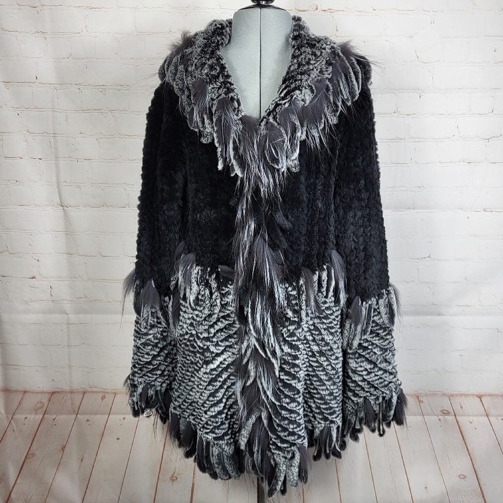 Chic Black and Gray Women's Cardigan